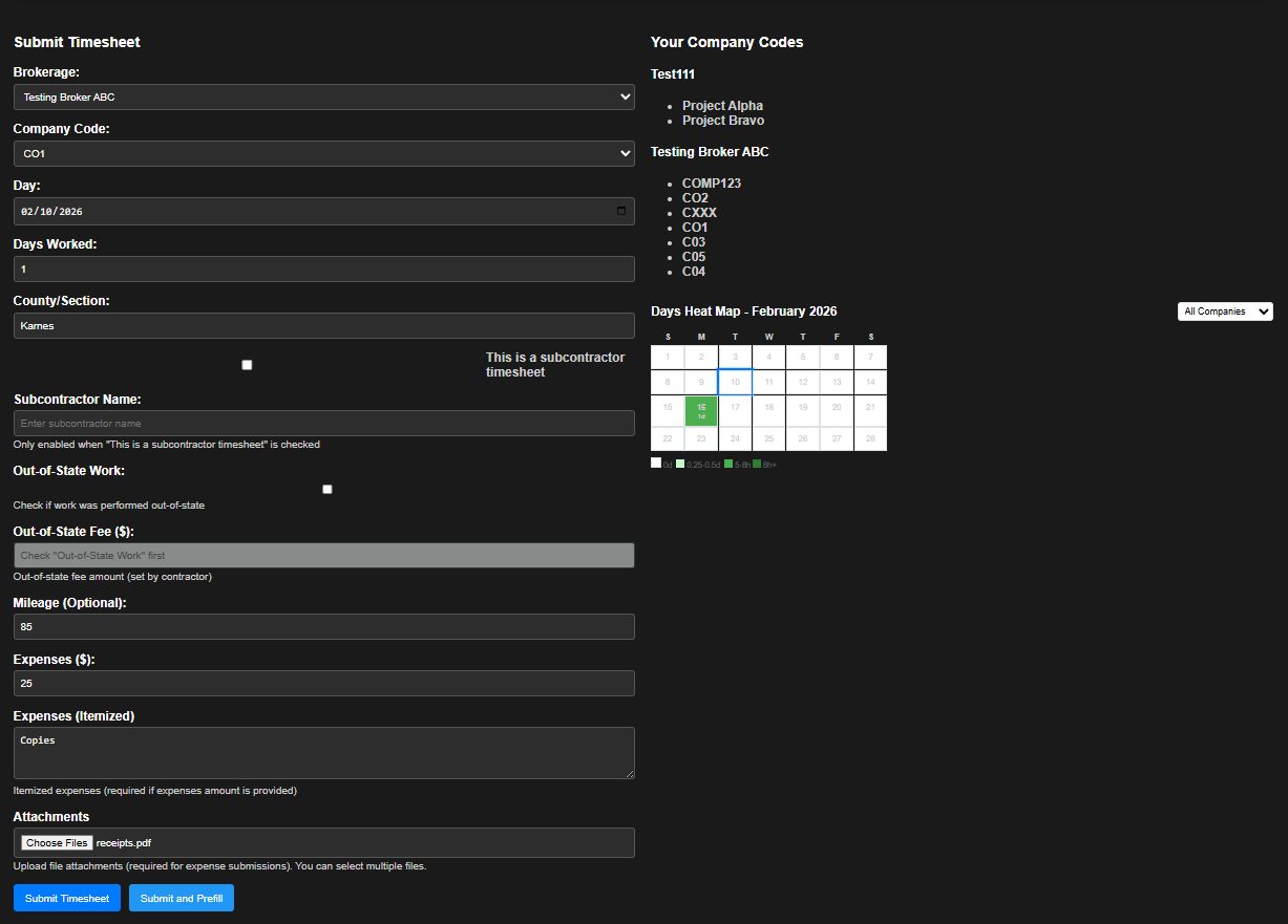 Contractor Dashboard